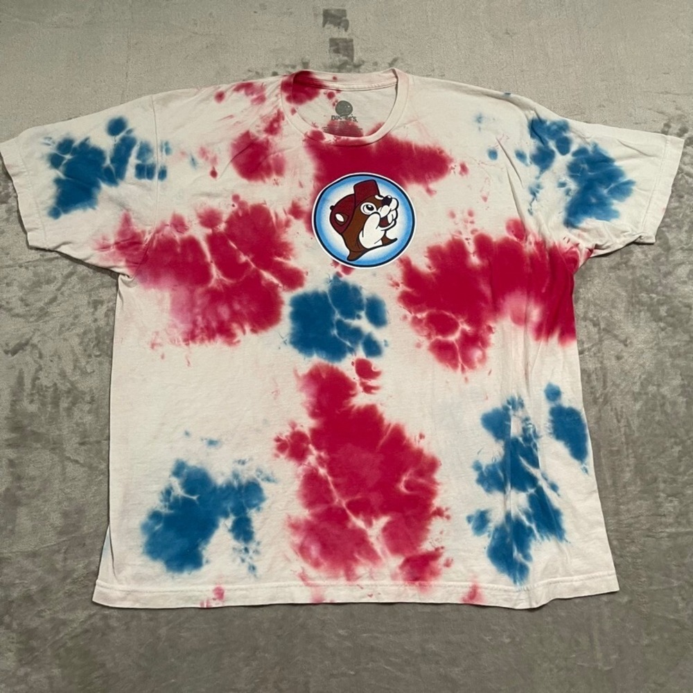 Bucees Shirt Adult 2XL XXL Tie Dye Lets Get It Poppin July 4th Fireworks USA Men